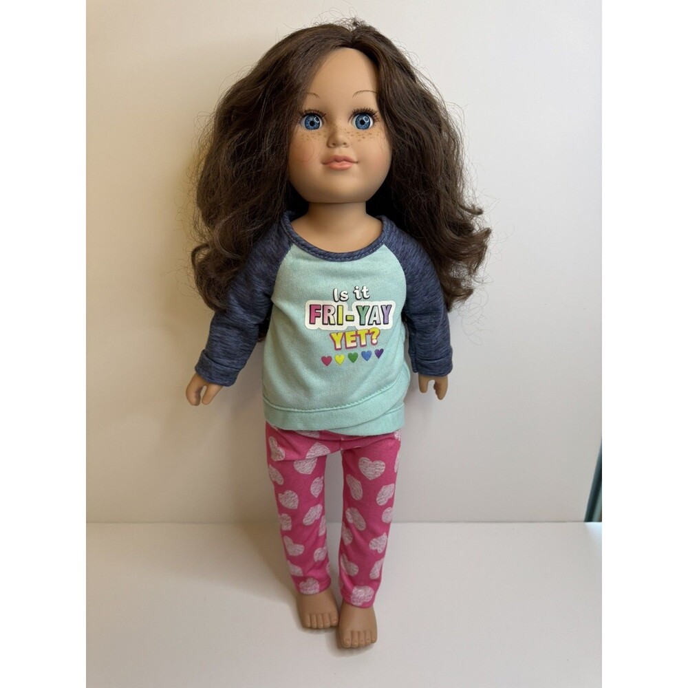 My Life As Ballet 18" Brown Hair and Blue Eyes Graphic Pajamas Is It Friday Yet